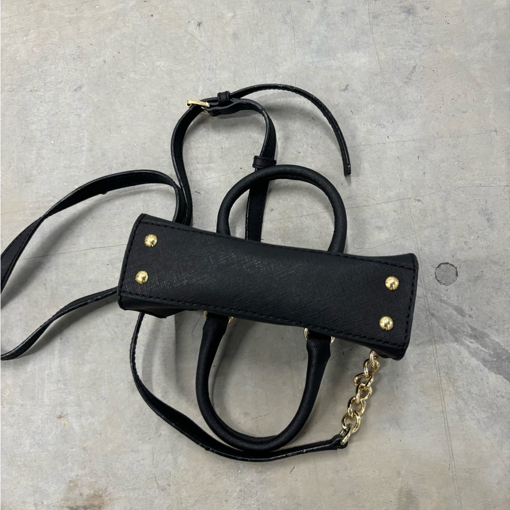 Michael Kors Micro Hamilton‎ Black Leather Crossbody Handbag - Picture 4 of 5
